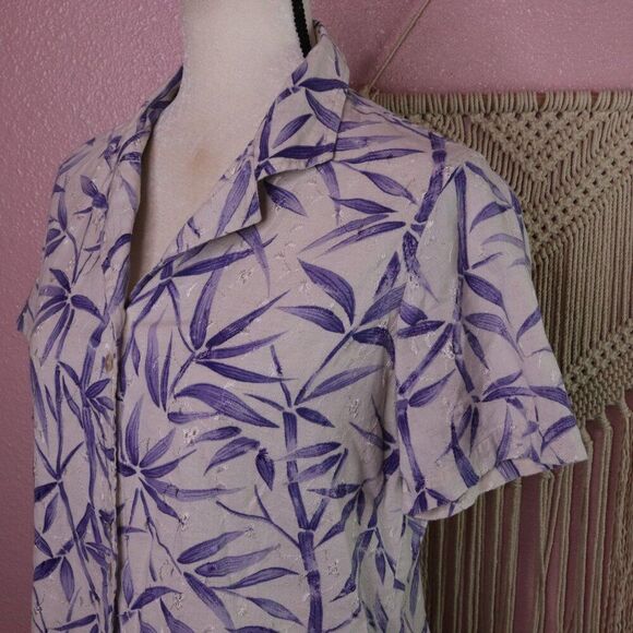 Vintage | 1990's Printed Short Sleeve Button Up Shirt Medium - Picture 3 of 6